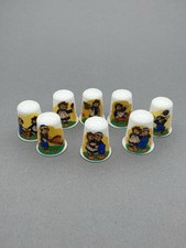 Raggedy Ann and Andy fine bone china thimbles full set of eight