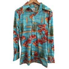 Vintage 1970s Disco Shirt Sea