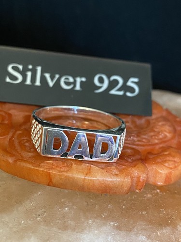 Solid silver dad signet - solid, ring