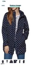 Joules Coastmid Print Womens Waterproof Jacket - Navy Spot Size 10