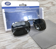 Boots 159 Polarised Overclips Clip On Sunglasses Lenses Block UVA + UVB Black