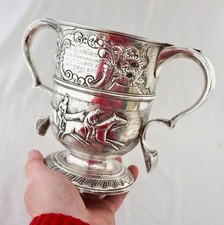 1741 Sterling Silver Irish Horse Racing Trophy. Derry & Strabane Race Prize 1890
