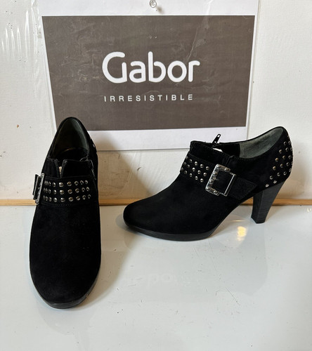 Gabor black leather shoes - black,