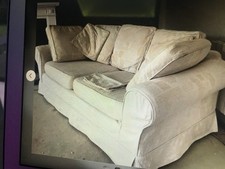 Cream Brocade Three Seater