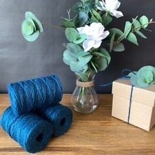 5m-110m Teal Blue Eco Soft Jute Burlap Twine 3Ply 3MM Thick Parcel Gift String