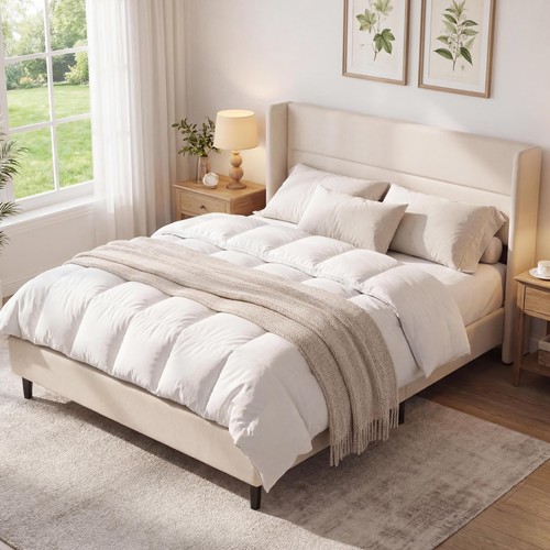 New strong double bed wooden - new,