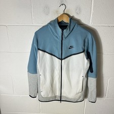 Nike Hoodie Mens Small Dutch Blue Tech Fleece Sweatshirt Swoosh Full Zip Jumper