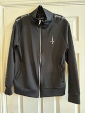 Skull Judas Sinned Men's Zip Up Jacket Black Size Medium Good Condition
