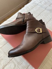 Moda in Pelle Women's Ankle Boots Brown Leather Size 7/41 Bnib Stunning Quality