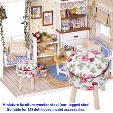 1:12 Doll House Accessories Dollhouse Miniature Furniture Cloth Wood Four Legged