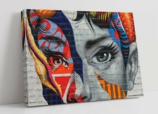 GRAFFITI PORTRAIT 2 CANVAS WALL ART FLOAT EFFECT/FRAME/PICTURE/POSTER PRINT- RED