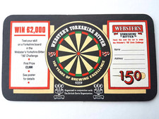 Vintage WEBSTER'S - Darts 150 Yorkshire Bitter ...  Cat No'136 Beer mat/Coaster