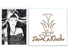 Vintage ZANDRA RHODES Autograph Hand Signed Photo Card ENGLISH FASHION DESIGNER