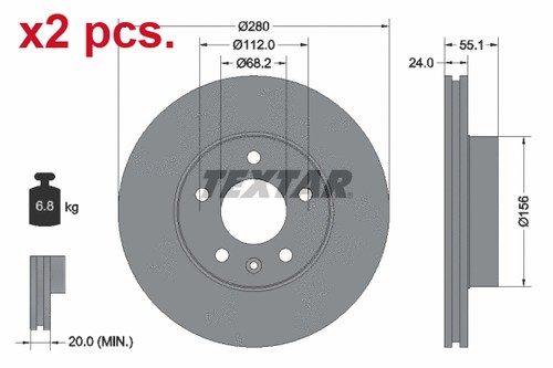 Pcs front brake disc rotos - front,