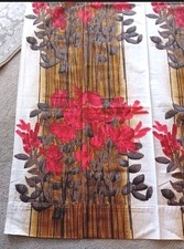 Vintage Curtains Pair Red