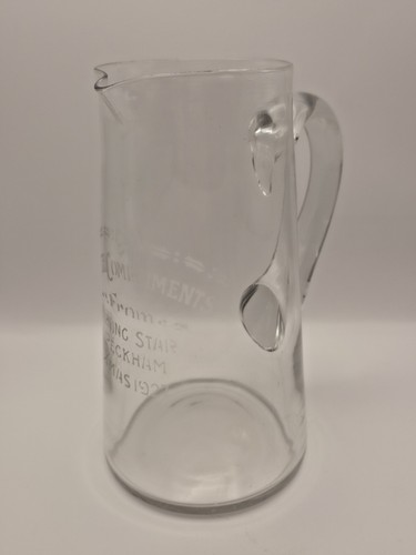 Antique engraved glass jug - ,