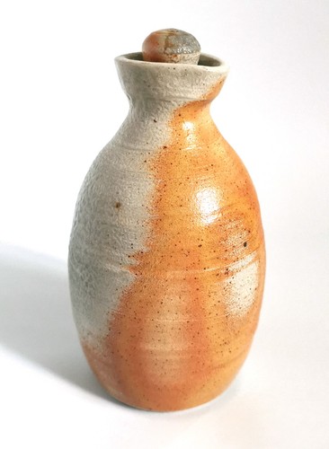 Studio pottery sake bottle - sake,