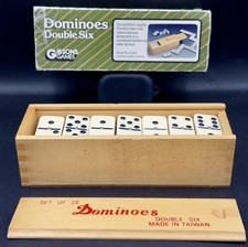 Gibsons Games Dominoes Double Six Competitive Quality Set Wooden Box Complete