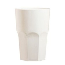 Drinkwize White Octagon Tumbler. Unbreakable Polycarbonate Plastic. 420ml.