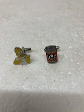 Homer Simpson Cufflink and Can Duff Beer Cufflink