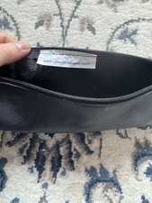 Claire Fontaine Black Round Leather Pencil Case