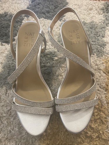 Naturalizer silver heel prom - silver,