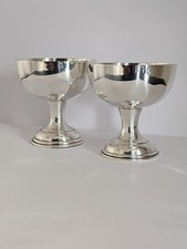 Pair of Antique Silver Plate Desert Chalices Circa 1900 Sheffield Hallmarks