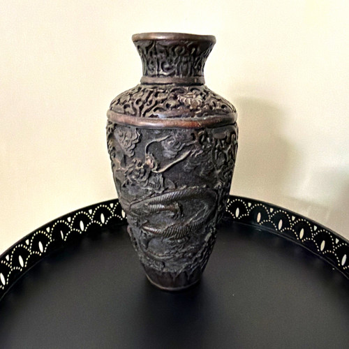 Vintage chinese black cinnabar - vintage,