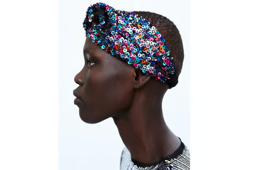 Zara sequin sequinned blue - sequin,