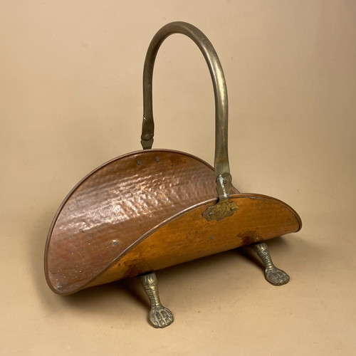 Copper coal bucket antique - copper,