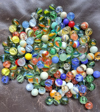Over 200 Vintage Glass Marbles Various Colours