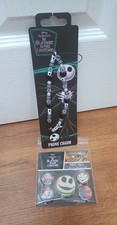 NEW Nightmare Before Christmas Jack Skellington Phone Charm + Badge Pack
