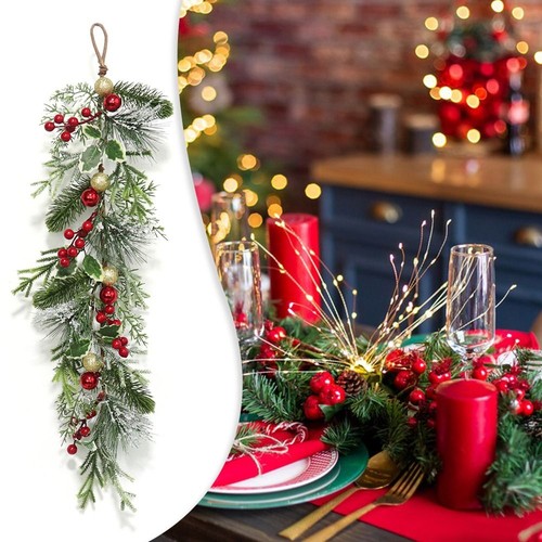 Red berry artificial pine - red,