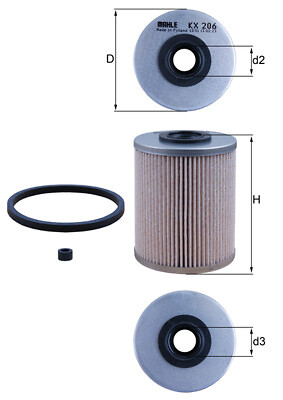 Knecht 206d fuel filter for - kx,