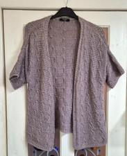 ASDA MODA BROWN GLITTEROPEN CARDIGAN SHORT SLEEVE SIZE 18