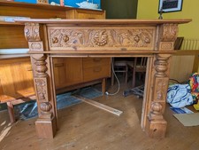  Wooden Fire Surround with Carved Design