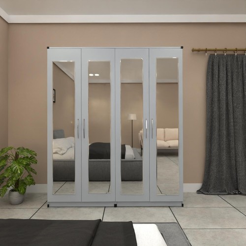 Door mirrored wardrobe - mirrored,