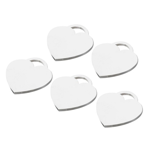 5pcs heart side pendants - 5pcs,