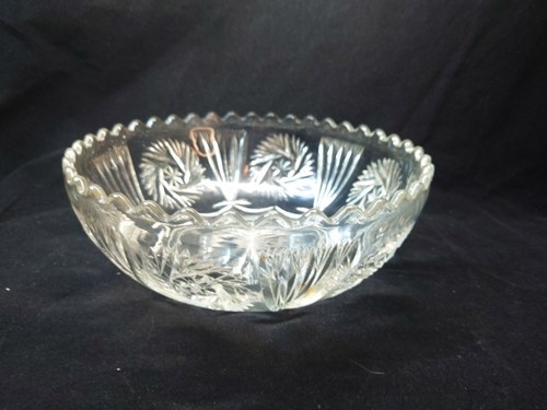Large heavy cut - large, glass/crystal