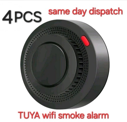 4pcs black wifi tuya smoke - black,