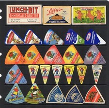 Selection of all different cheese labels ettiquette Fromage formaggio kase #234