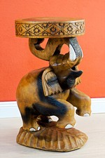 Wooden Side Table Elephant