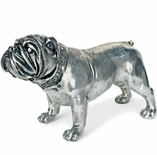 Silver Bulldog Figurine ornament statue sculpture decoration large 26cm, boxed