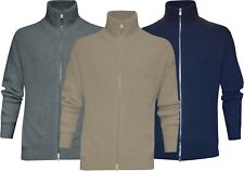 Zip Up Cardigan Knitted Plain Funnel Neck 100% Cotton Ex Store with Two Way Zip