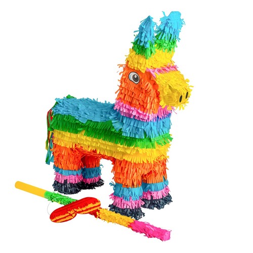 Donkey cardboard pinata stick - donkey,