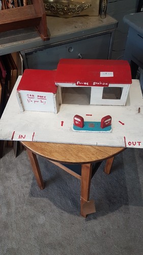 Vintage wooden toy garage - wooden,