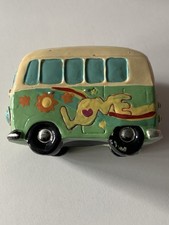 Hippy VW Camper Van Vintage Ceramic Money Box Hand Painted