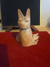 Unique Hand Carved Wooden Cat