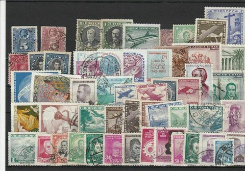 Mixed chile used stamps ref - mixed,