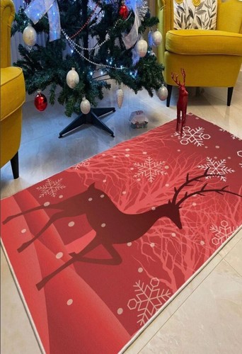 Red color christmas reindeer - color,